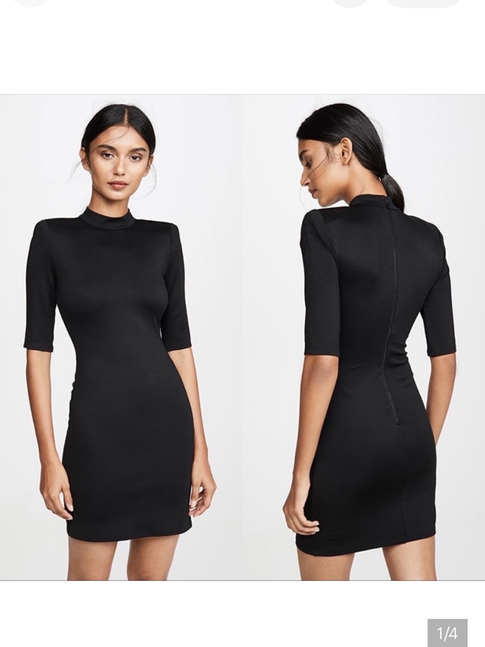 Alice + Olivia Black Mock-Neck Mini Dress